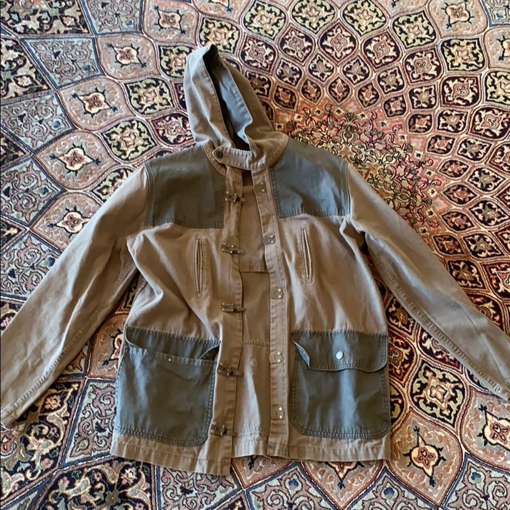 Vintage Green Hooded Jacket (MEDIUM)